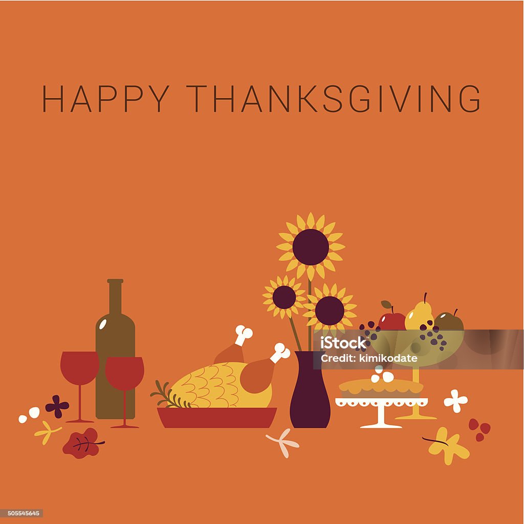 Happy Thanksgiving Abendessen-Karte - Lizenzfrei Thanksgiving Vektorgrafik