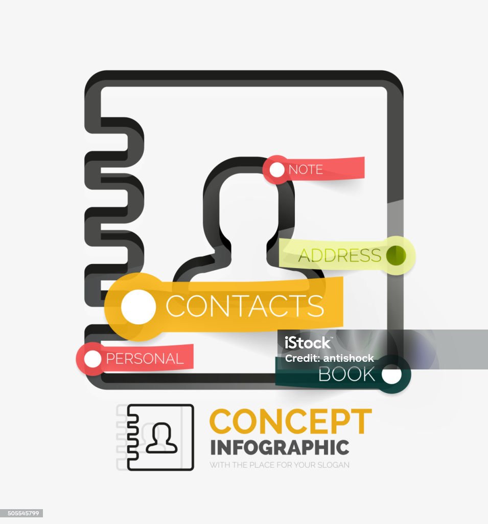 Contact Book Vector Contacts Book Vector Infographics Line Style Stock Illustration ...