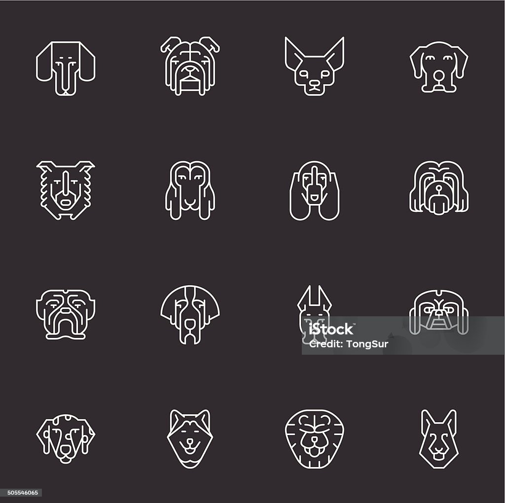 Dogs Head Icons | set 1 - Light White Vector file of Dogs Head Icons  Vector stock vector