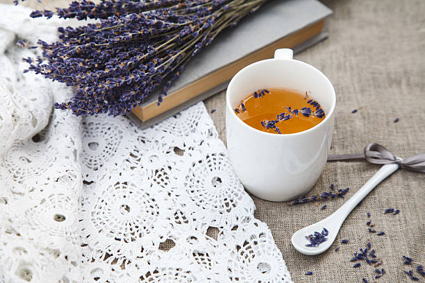 istock Lavender and cup of tea 505546483