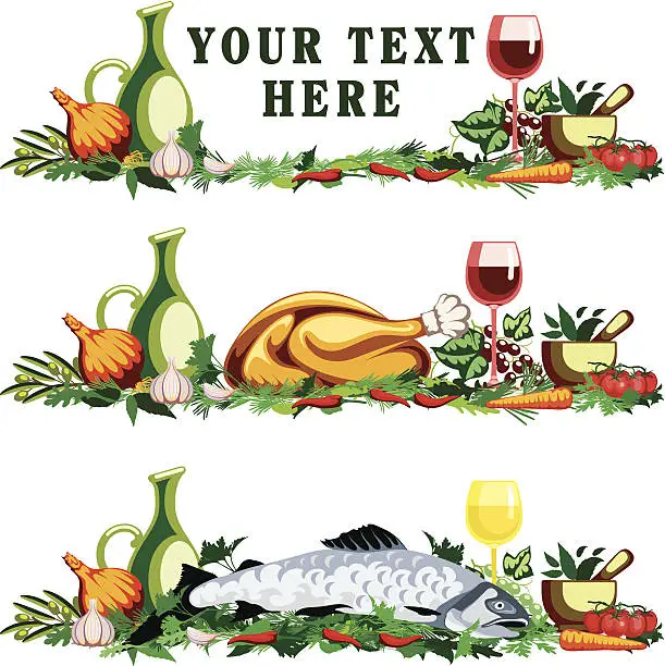 Vector illustration of FOOD HEADING