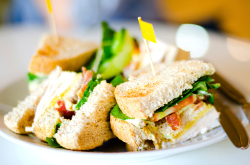 Group of club sandwiches