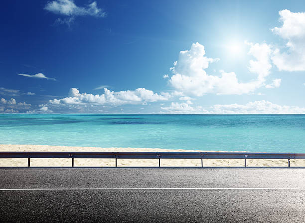 Photo of road on tropical beach