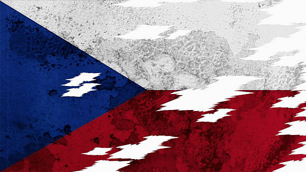 istock czech republic flag lacerate old texture with seam 505548181