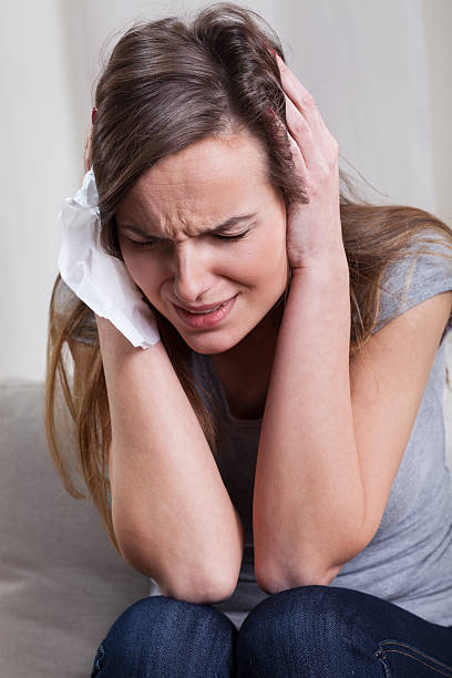 istock Young desperate woman on psychiatrist visit 505549929