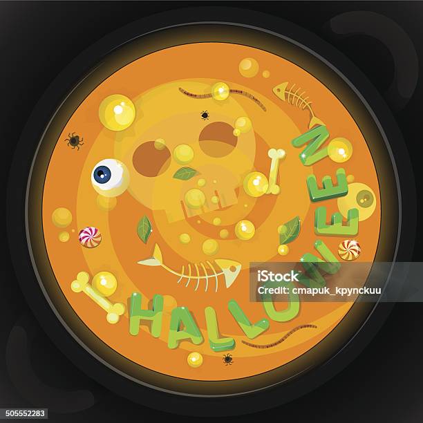 Halloween Card 02 Orange Stock Illustration - Download Image Now - Animal Body Part, Animal Bone, Animal Eye