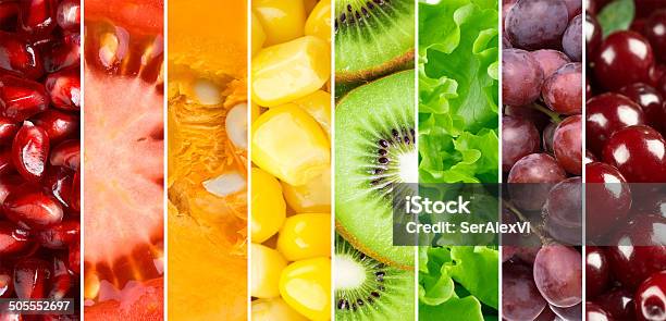 Fondo De Alimentos Sanos Foto de stock y más banco de imágenes de Alimento - Alimento, Arco iris, Calabaza gigante