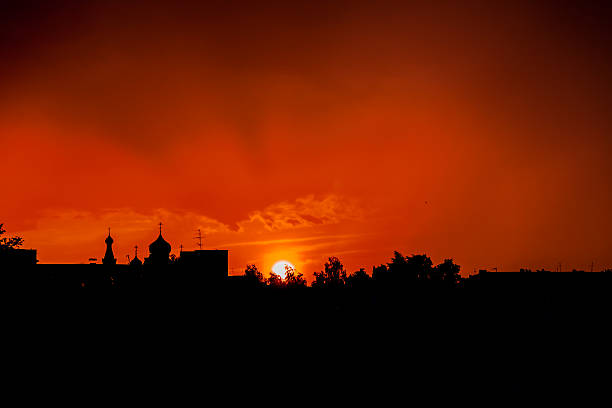 Silhouette Of The Orthodox Church, sunset
