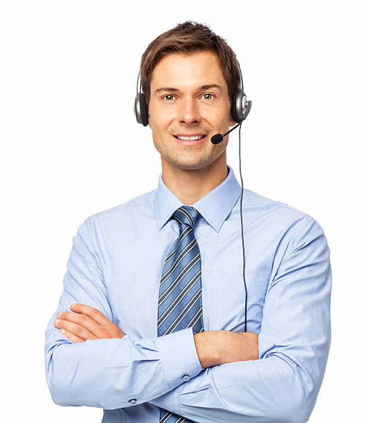 istock Confident Call Center Representative Standing Arms Crossed 505564401