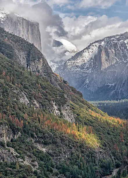 a little break between the first 2 major winter storm in Yosemite Valley,California winter 2015
