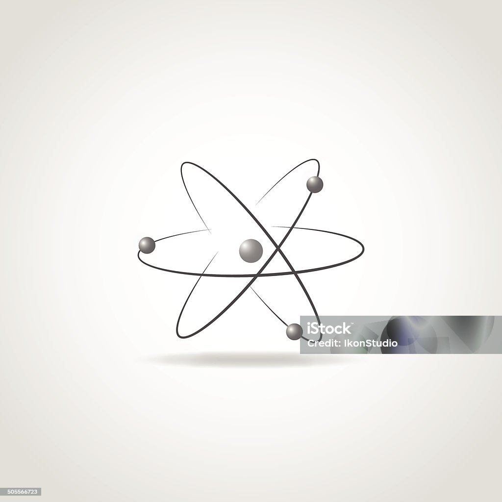 Simple atom icon Atom Model with Protons, Electrons and Neutrons Vector stock vector