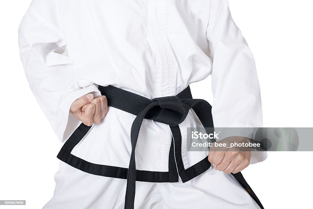 Taekwondo Black Belt Closeup Black Belt Taekwondo athletes. Hand fist Activity Stock Photo