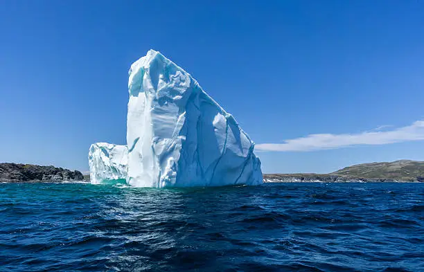 Photo of Newfoundland Iceberg and Rugged Shoreline