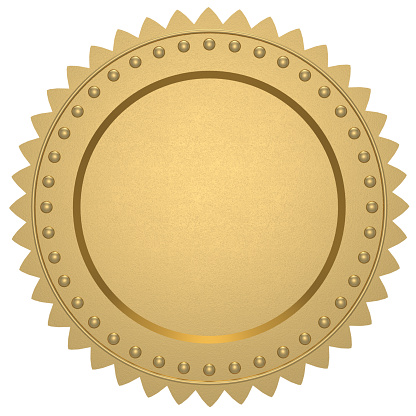 Blank gold certificate 3d render