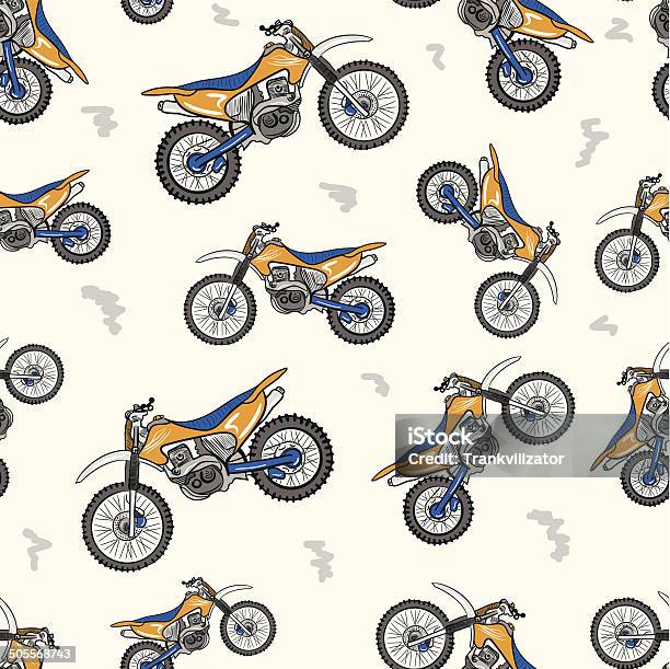 Seamless Texture With The Modern Motorcycle Stock Illustration - Download Image Now - Backgrounds, Bicycle, Cartoon