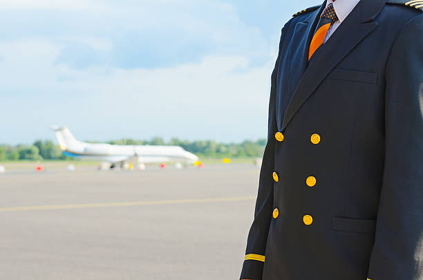 istock Pilot on the airfield. Place for your text. 505569027