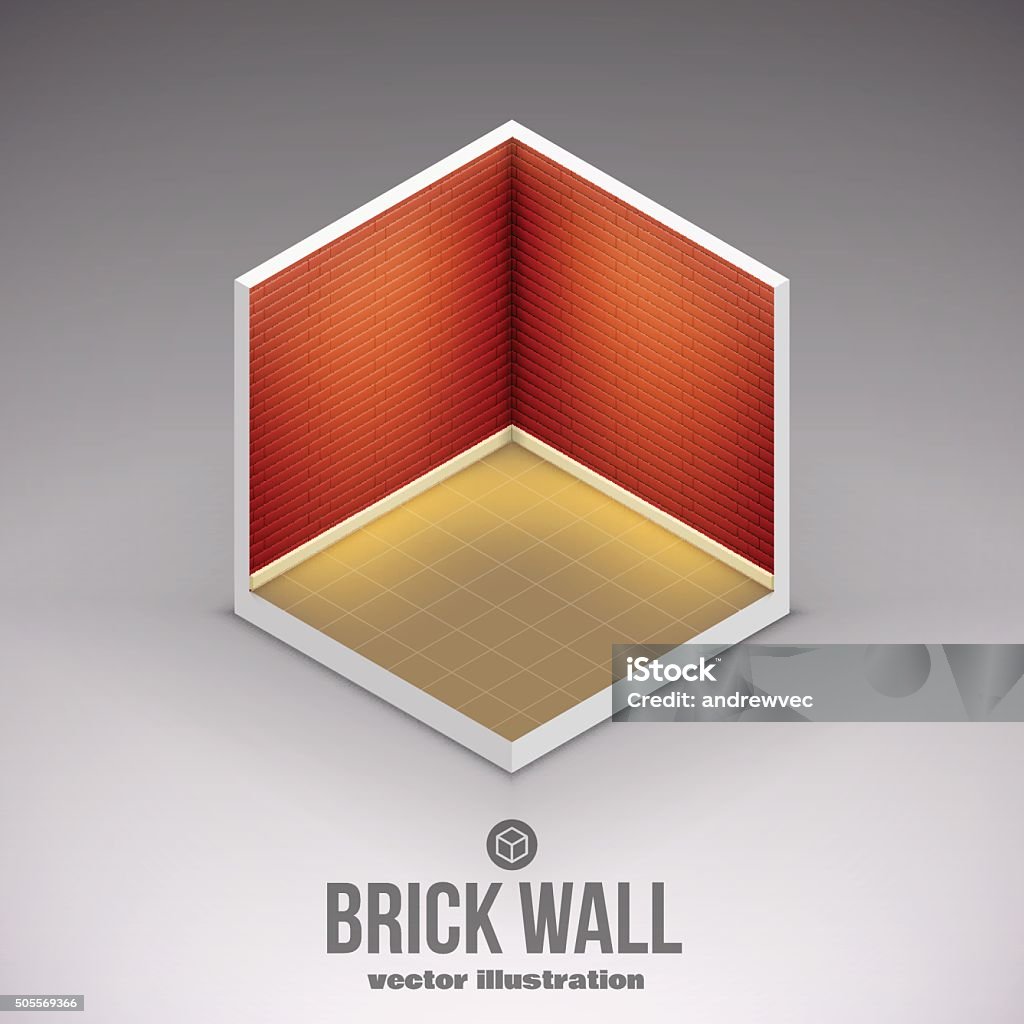 Isometric Line Wall Isometric Brick Wall Eps 10 Isolated On White Stock Illustration ...