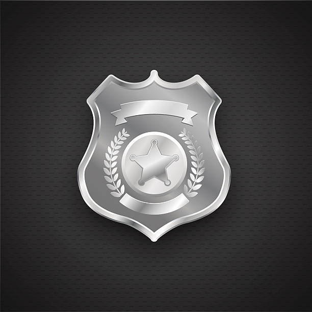 wektor metalowe odznaka policyjna eps 10 - police badge badge police white background stock illustrations