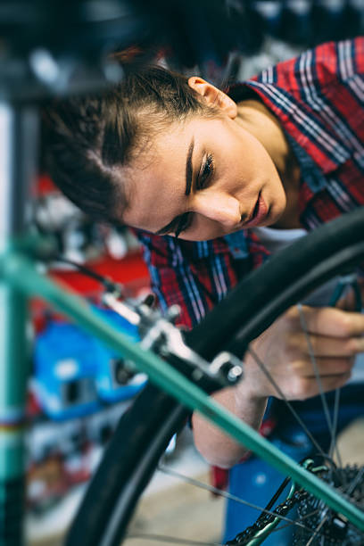 istock Female Bicycle Mechanic 505570852