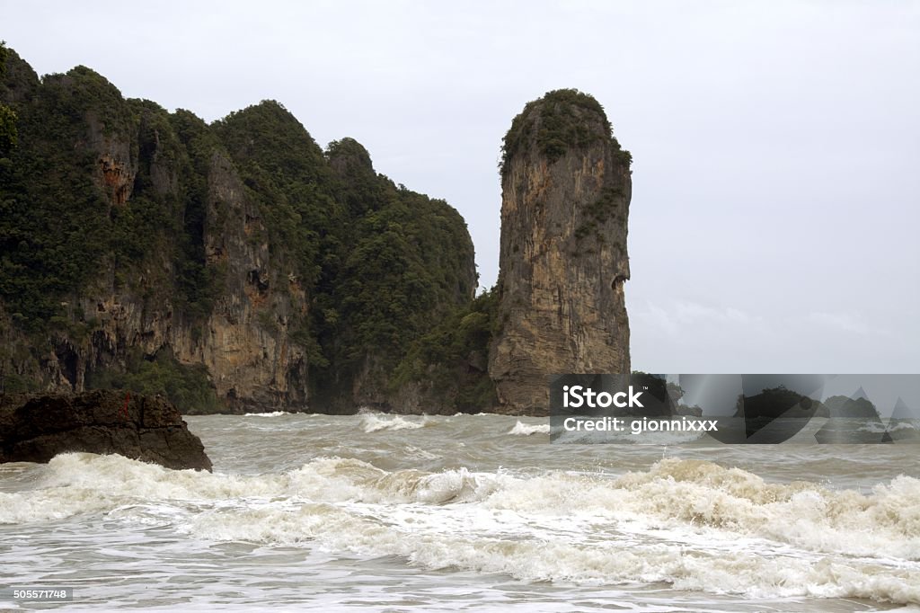 Ao Nang beach, Thailand Rippled sea at Ao Nang beach in low season, Thailand. Andaman Sea Stock Photo