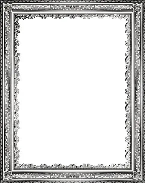 Vector illustration of Isolated black picture frame floral, vector