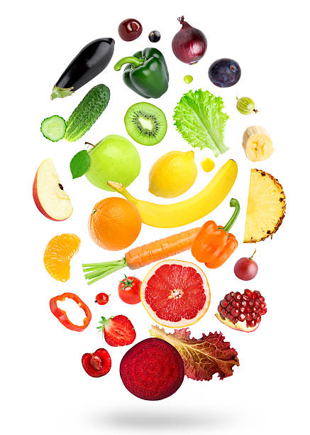 istock Falling fresh color fruits and vegetables 505575004