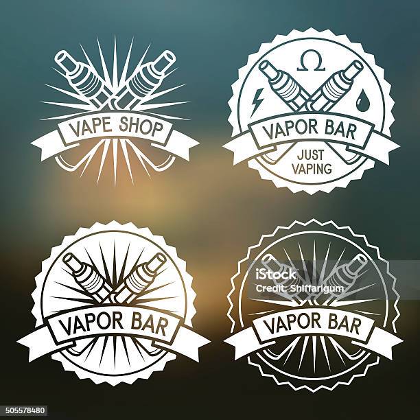 Vapor Bar And Vape Shop Logo Stock Illustration - Download Image Now - Alphabet, Art, Art And Craft