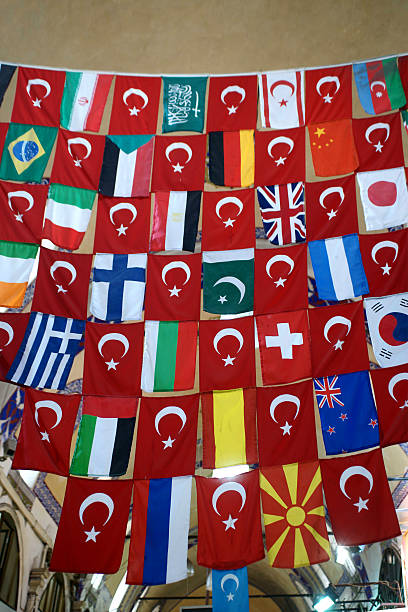 istock turkish and different country flags together 505582577