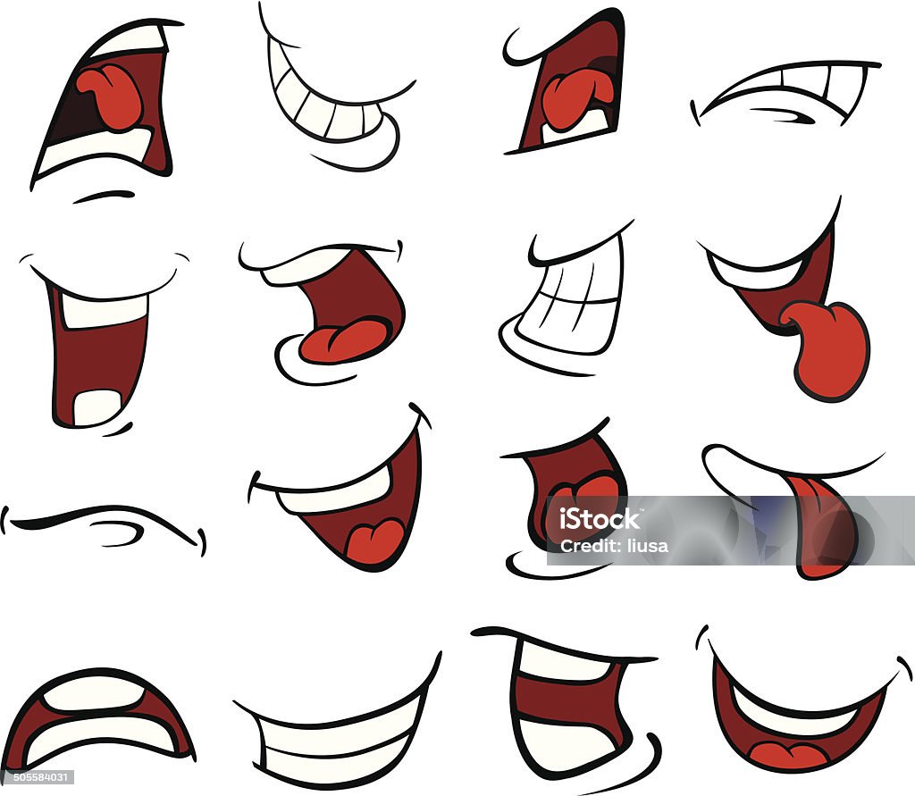 Set Of Mouths Cartoon Stock Illustration - Download Image Now - Cartoon,  Laughing, Smiling - iStock