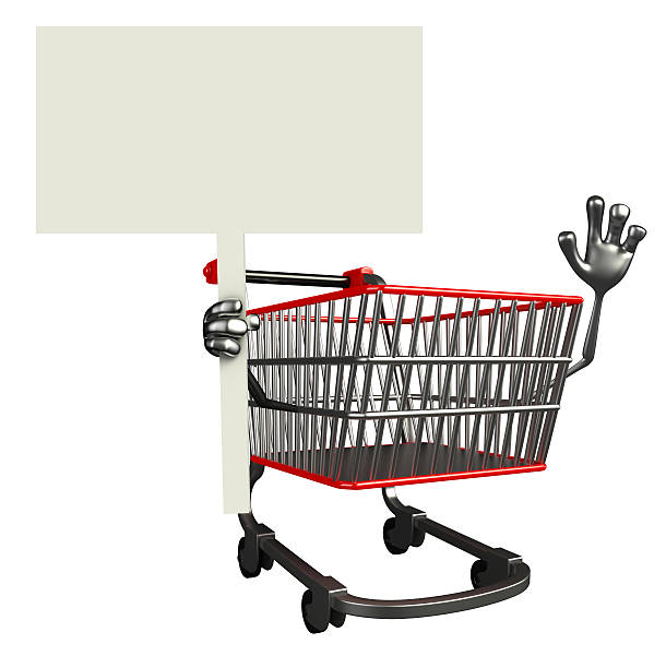 trolley-figur mit schild - disply stock-fotos und bilder