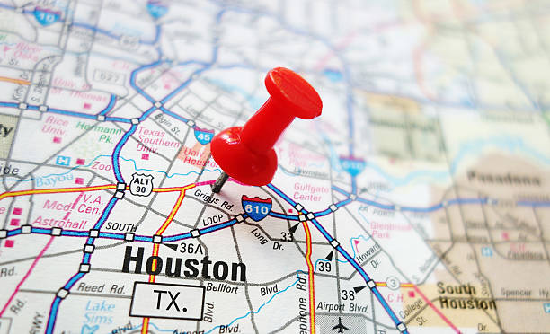 houston map - houston-texas bildbanksfoton och bilder
