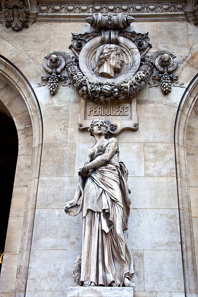 istock Paris. Sculptures and high reliefs on facade of Opera Garnie 505585669