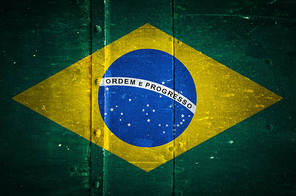 istock Brasil flag on grunge metal texture 505593904