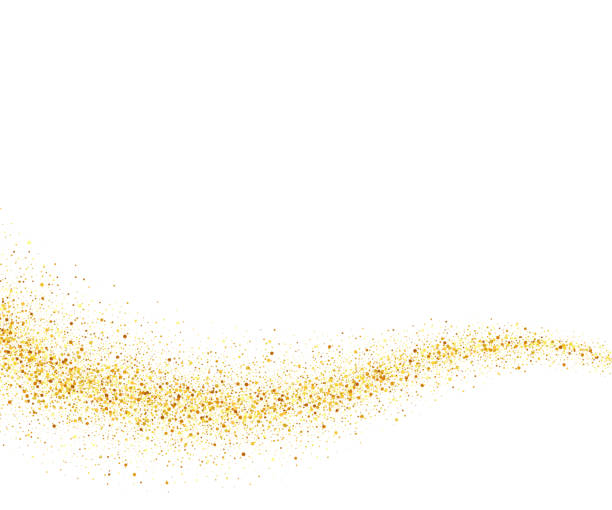 абстрактный вектор золотая пыль блестящие волны фон звезды - блёстки иллюстрации stock illustrations