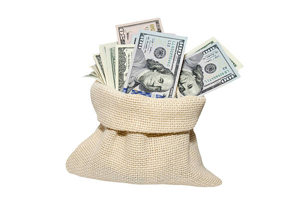 istock dollar bills in bag isolated on white background 505595086