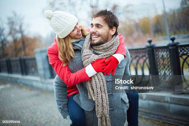 Embracing Boyfriend Stock Photo - Download Image Now - Adult, Affectionate, Autumn