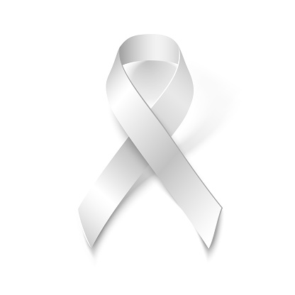 White Ribbon Symbol of Safe Motherhood, isolated on white background, vector design element.