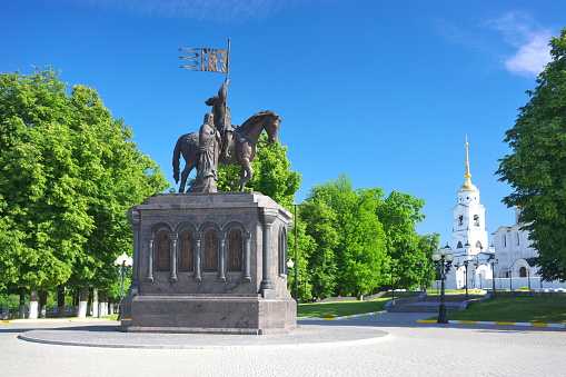 Golden Ring of Russia, Vladimir city, monument to Prince Vladimir.
