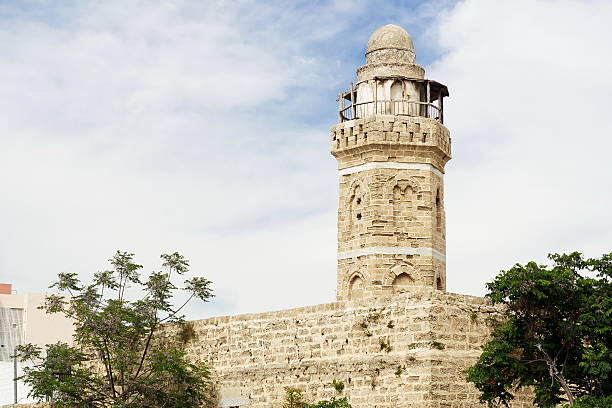 Old Majdal mosque Old Majdal mosque in the center of Ashkelon, Israel azan stock pictures, royalty-free photos & images