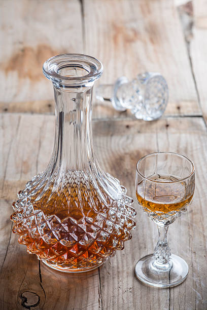 istock Crystal clear luxury glass bottle with liquor 505599269
