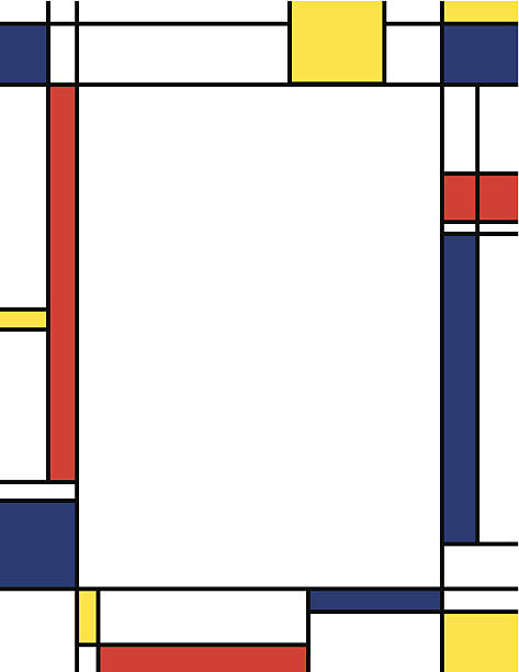 ilustrações, clipart, desenhos animados e ícones de de stijl quadro - mondrian