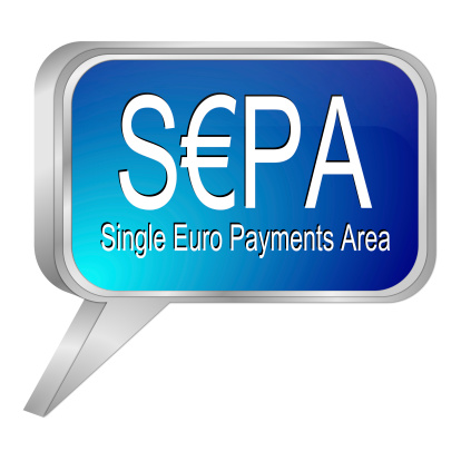 blue sepa - single euro payments area - speech bubble