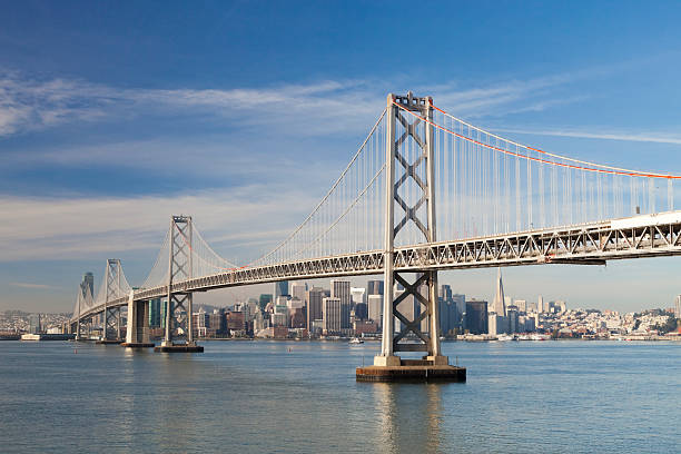 San Francisco and Bay bridge stock photo
