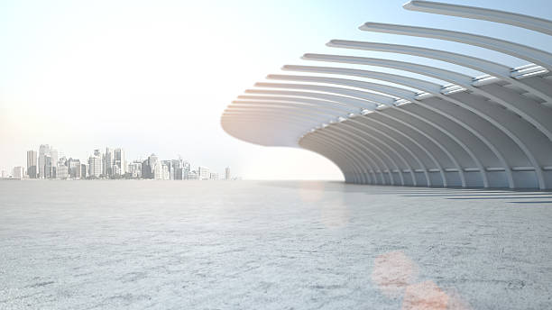 Modern architecture car stage background for automobiles