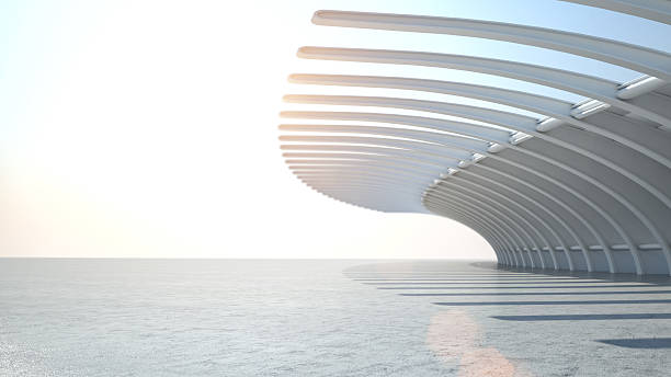Modern architecture car stage background for automobiles