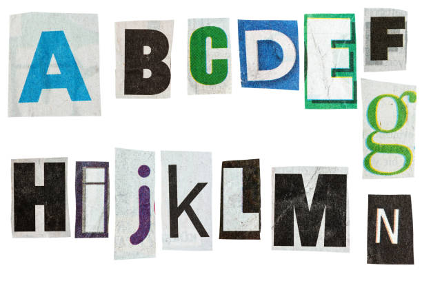 letras de jornal - letter text bribing alphabet imagens e fotografias de stock