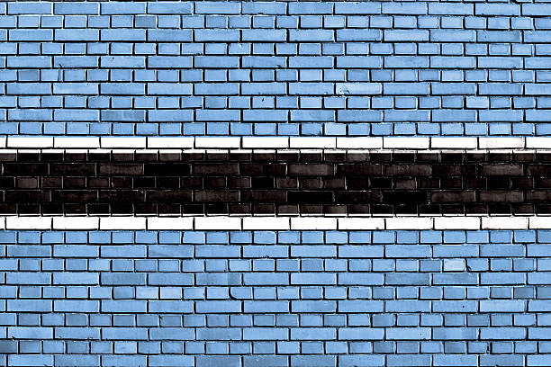 istock flag of Botswana painted on brick wall 505602393