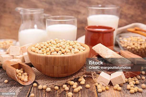 Composition With Soy Product Stock Photo - Download Image Now - Agriculture, Bean, Composition