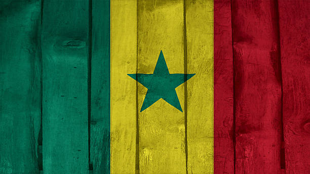 istock senegal Flag on the wood texture 505604223