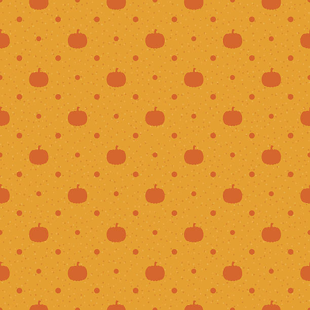 ilustrações de stock, clip art, desenhos animados e ícones de sem costura padrão pontilhado com abóbora-menina - pumpkin autumn pattern repetition